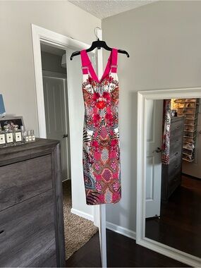 Ted Baker Vibrant Pink Floral Print Sheath Dress size 1
